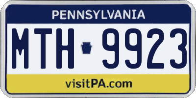 PA license plate MTH9923