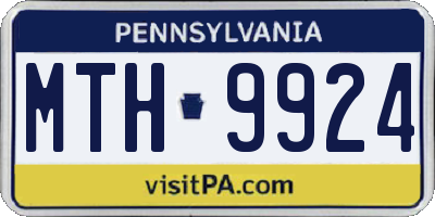 PA license plate MTH9924