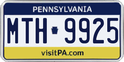 PA license plate MTH9925