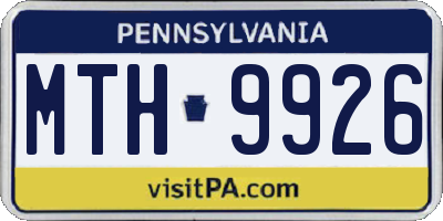 PA license plate MTH9926