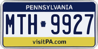 PA license plate MTH9927