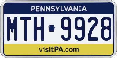 PA license plate MTH9928