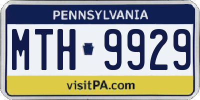 PA license plate MTH9929