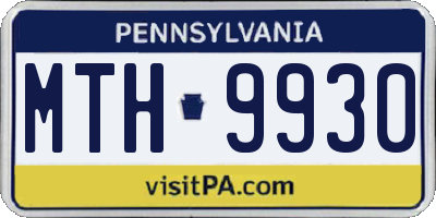 PA license plate MTH9930