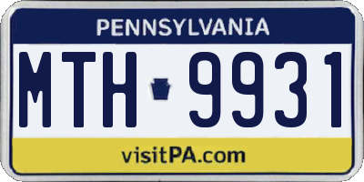 PA license plate MTH9931