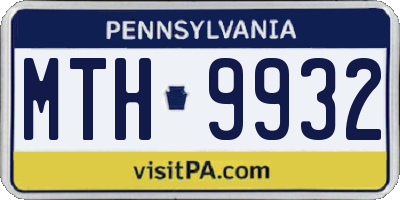 PA license plate MTH9932