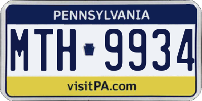 PA license plate MTH9934