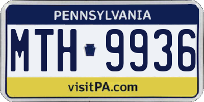 PA license plate MTH9936