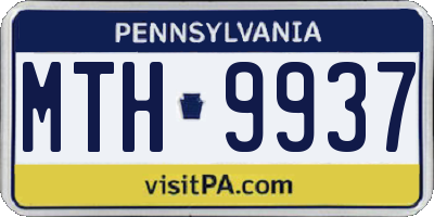 PA license plate MTH9937