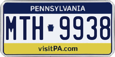 PA license plate MTH9938