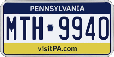 PA license plate MTH9940