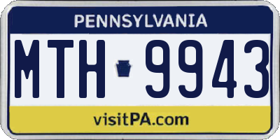 PA license plate MTH9943