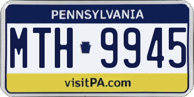 PA license plate MTH9945