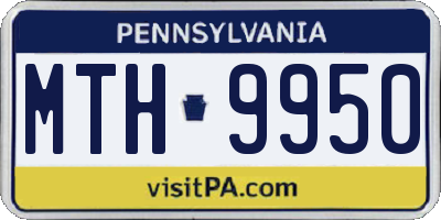 PA license plate MTH9950