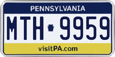 PA license plate MTH9959
