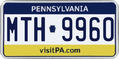 PA license plate MTH9960