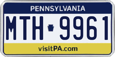 PA license plate MTH9961