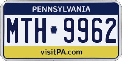 PA license plate MTH9962