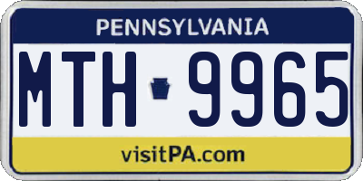 PA license plate MTH9965