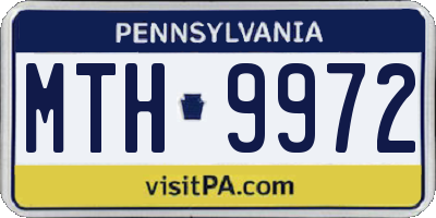 PA license plate MTH9972