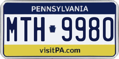 PA license plate MTH9980