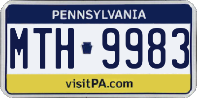 PA license plate MTH9983