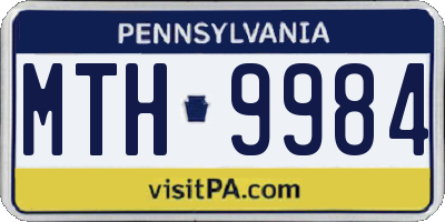 PA license plate MTH9984