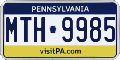 PA license plate MTH9985