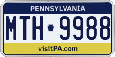 PA license plate MTH9988