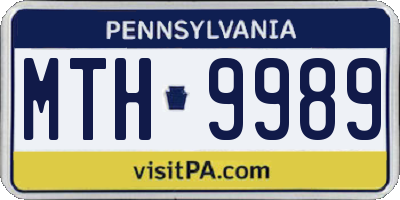 PA license plate MTH9989