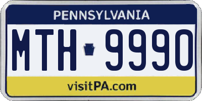 PA license plate MTH9990
