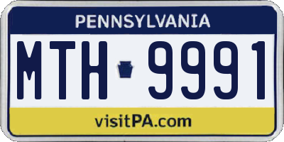 PA license plate MTH9991