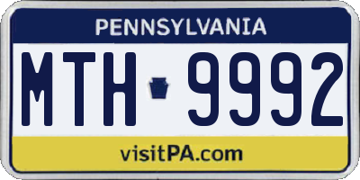 PA license plate MTH9992