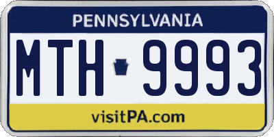 PA license plate MTH9993