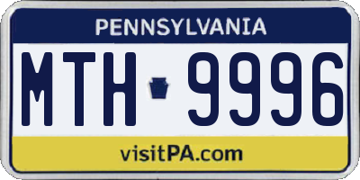 PA license plate MTH9996