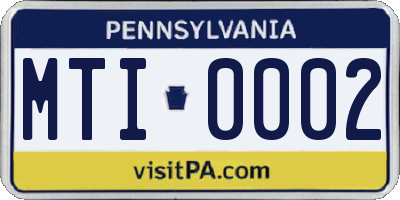 PA license plate MTI0002