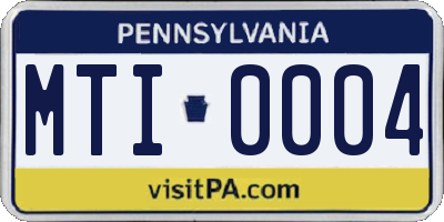 PA license plate MTI0004