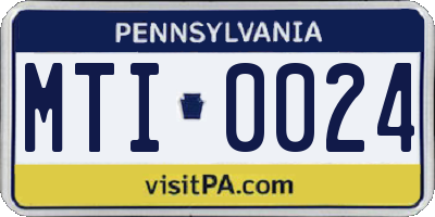 PA license plate MTI0024
