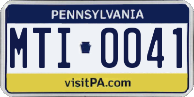PA license plate MTI0041