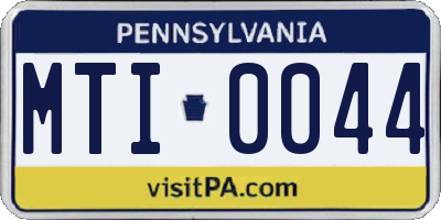 PA license plate MTI0044