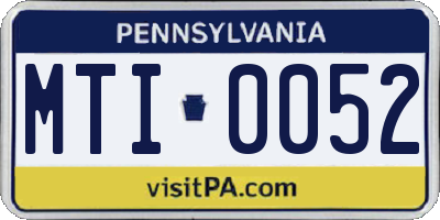 PA license plate MTI0052