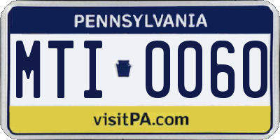 PA license plate MTI0060
