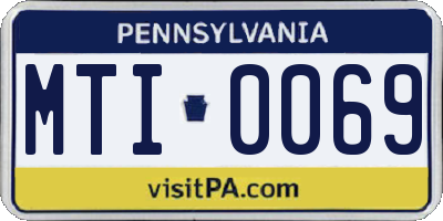 PA license plate MTI0069