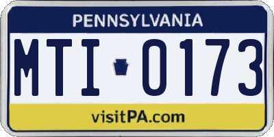 PA license plate MTI0173