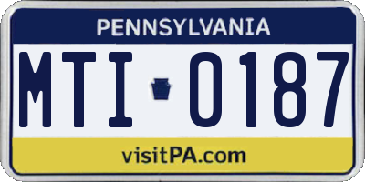PA license plate MTI0187
