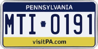 PA license plate MTI0191