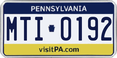 PA license plate MTI0192