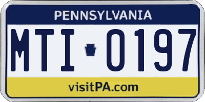 PA license plate MTI0197