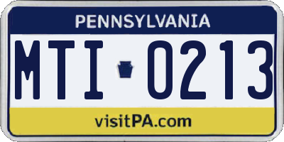 PA license plate MTI0213