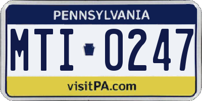 PA license plate MTI0247